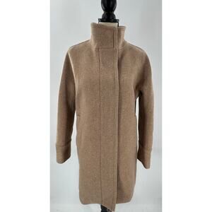 J Crew Stadium Cloth Coat Wool Camel Tan Beige Overcoat Peacoat Winter 8 M